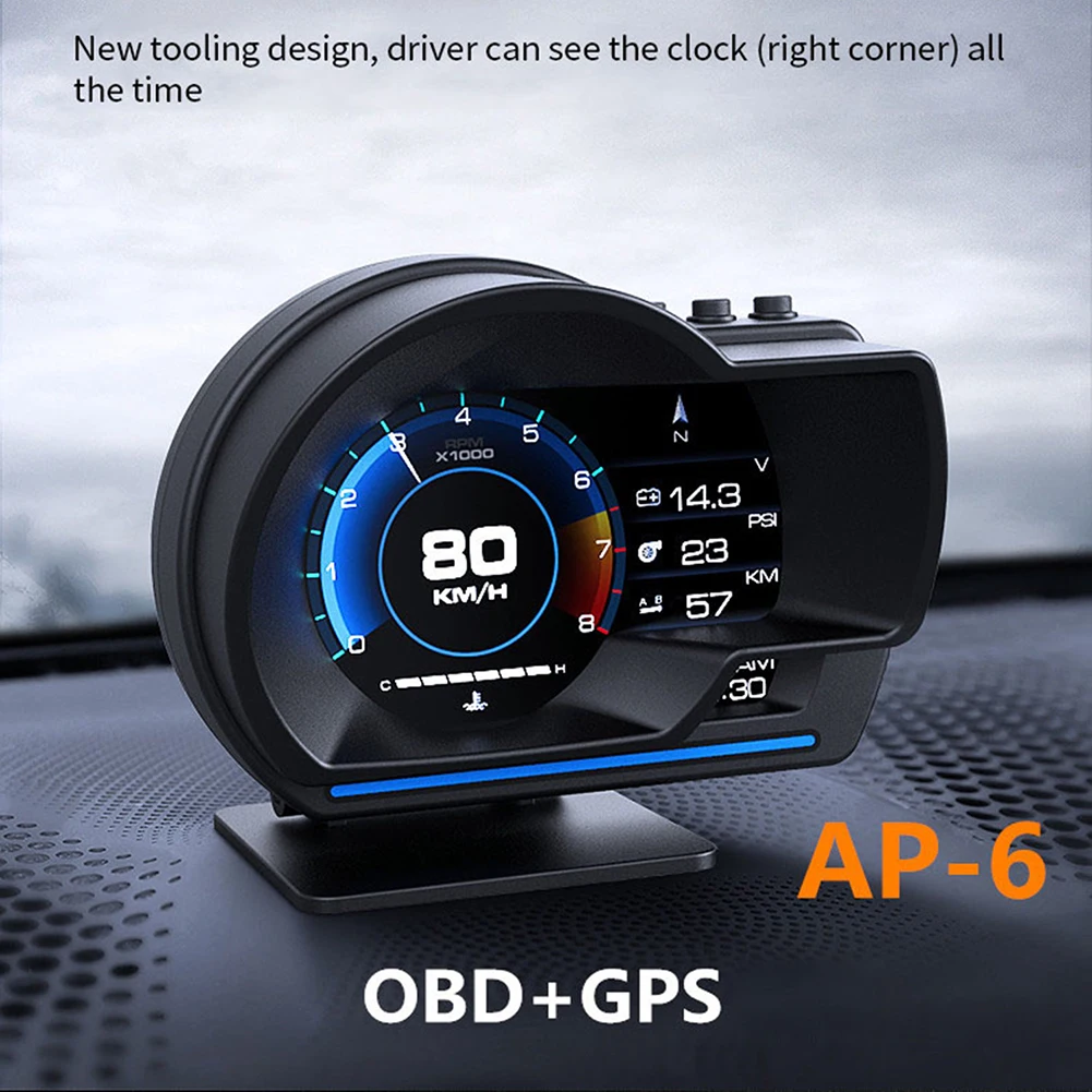Universalus Automobilių HUD OBD+GPS Smart Head Up Ekranas su Navigacija, Spidometras Signalo Greitis Stebėsenos Indikatorius Skaitmeninis Odometras