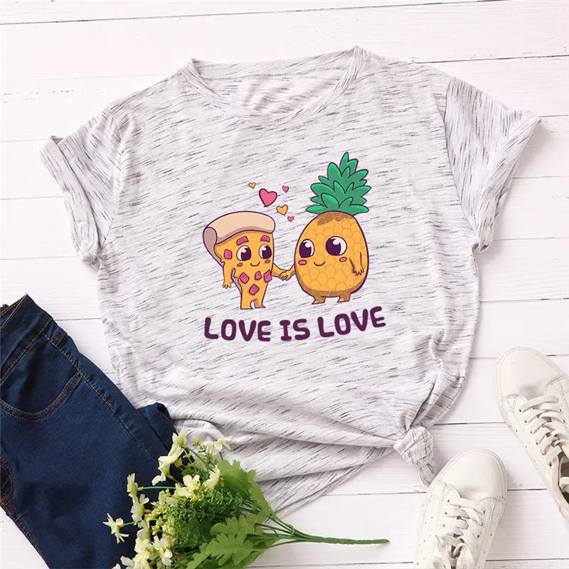 Moterų marškinėliai 2019 Naujas Harajuku Meilės Laiškai Spausdinami 