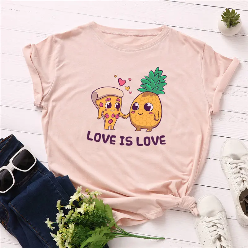 Moterų marškinėliai 2019 Naujas Harajuku Meilės Laiškai Spausdinami 