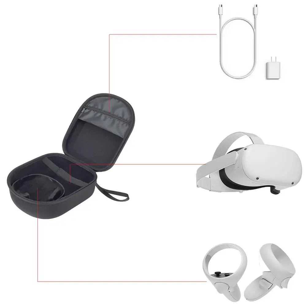 #VR Priedai Oculus Quest 2 VR laisvų Rankų įranga Kelionių lagaminas Sunku EVA talpinimo Krepšys Oculus Quest2 Apsauginis Dėklas