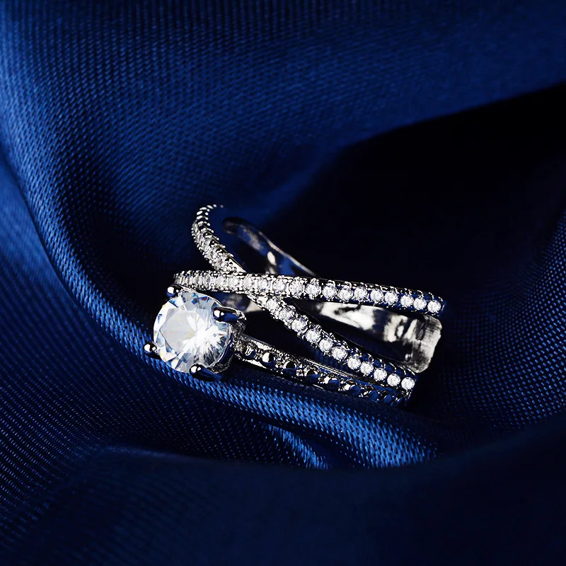 925 sterlingas sidabro 2020 m. naujo dizaino kryžiaus mados dalyvavimas vestuvinį žiedą, moterims mergina jubiliejų dovana, papuošalai R5032