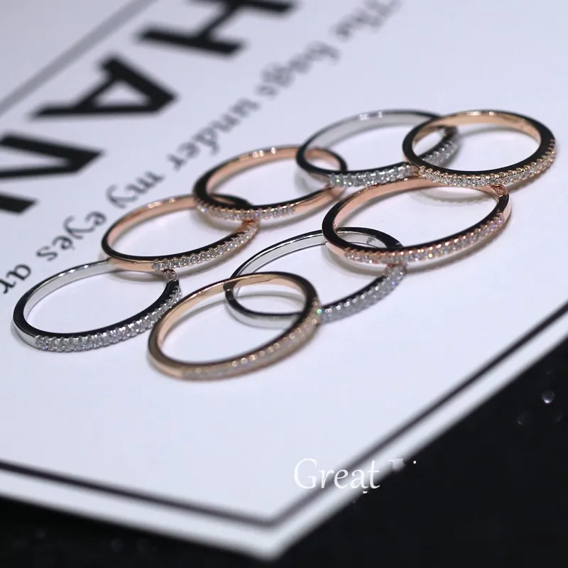 Paprasta Nutiesti Deimanto Žiedas originalus 925 sterlingas sidabro Papuošalai Dalyvavimas Vestuvių juostoje Žiedai, Moterų Nuotakos Šalis priedų
