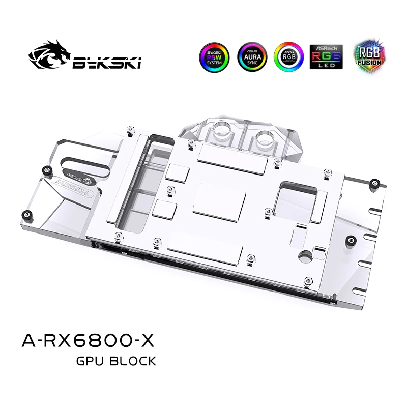 Bykski AMD6800 GPU Vandens Blokas AMD Radeon RX6800 Founders Edition Grafikos Kortelės,VGA Aušintuvas,PC Radiatorių 5V A-RGB A-RX6800-X