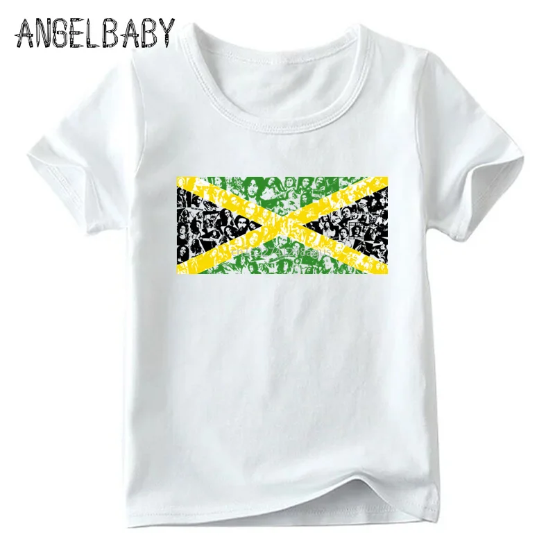 Vaikai Jamaika Dainininkas Bobas Marley Reggae Rastafari Spausdinti Juokingi marškinėliai Vaikų Vasaros Viršūnes Berniukų ir Mergaičių White T-shirt