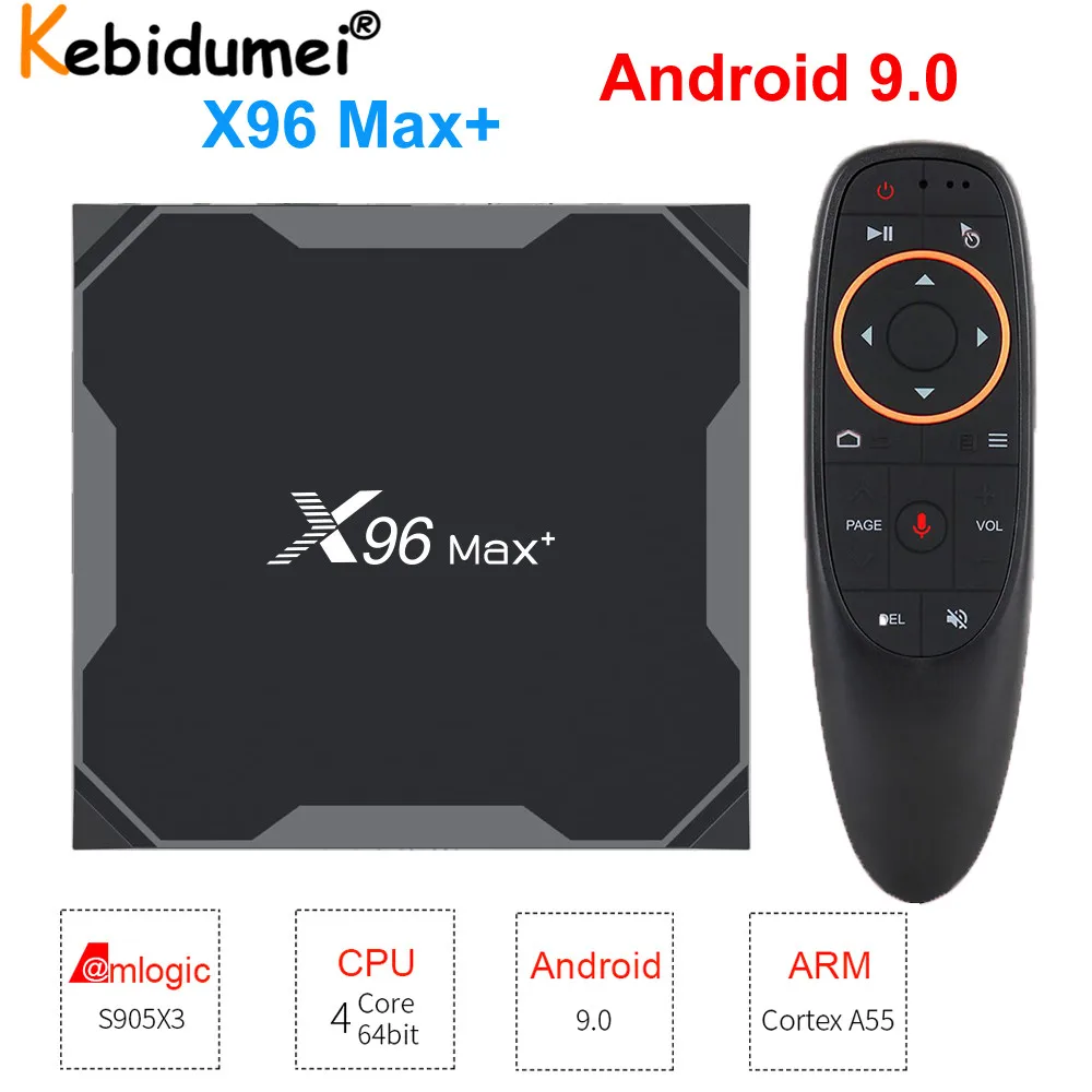 Android 9.0 Smart TV Box X96 Max Plius Amlogic S905x3 8K Media Player 4GB 32GB/64GB Set top Box, 