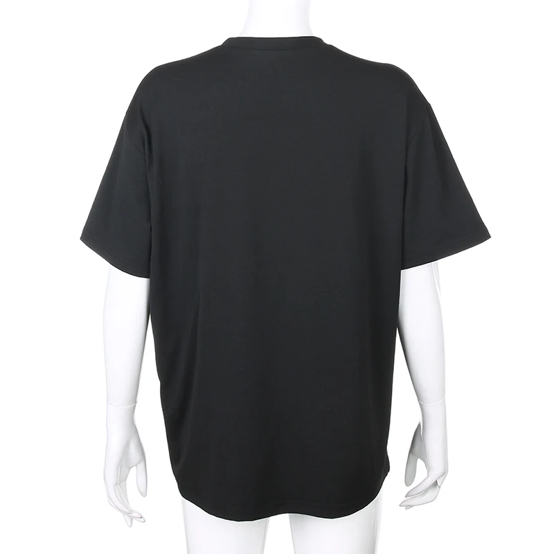 Iamhotty Harajuku Dragon Print T Shirt Moterims, Juodos Spalvos Trumpomis Rankovėmis, Negabaritinių Viršūnes Femme Vasaros Derliaus Korėjos Stiliaus Drabužius 2020 M.