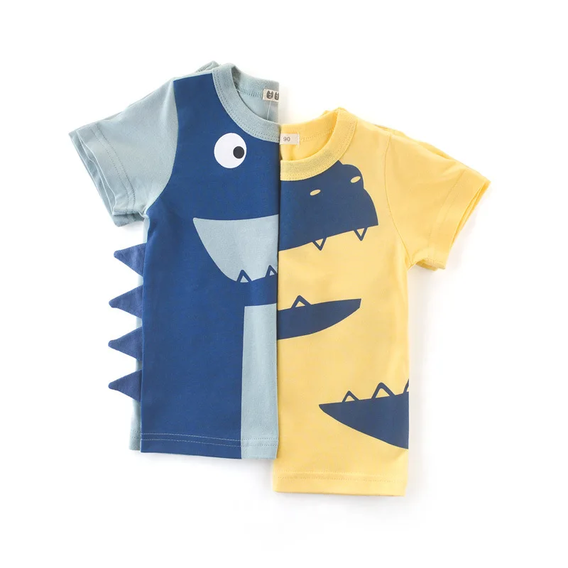 Vasaros Vaikų Berniukas T-shirt Gyvūnų Spausdinti Trumpas Rankovėmis Tee Marškinėliai Vaikams dinozaurų Viršūnes Drabužiai