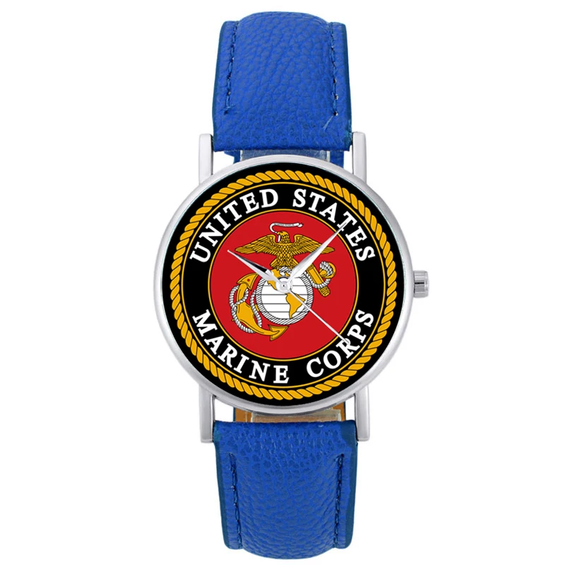 2020 Naujas Mados Jungtinių valstijų Jūrų Pėstininkai-USMC Vyrai Moterys Kvarco Žiūrėti Juodos Odos Jūrų Sporto Laikrodis