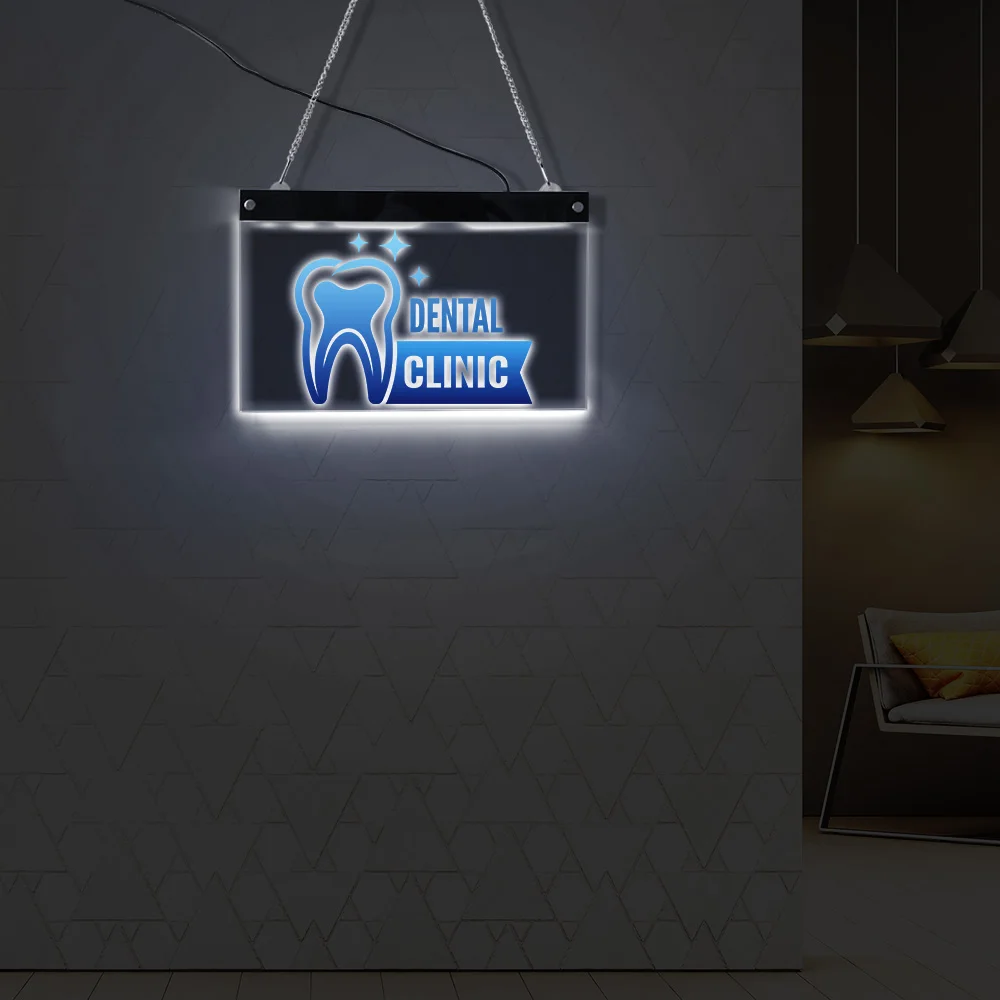 Dantų, Dantų Klinika, LED Apšviesta Sienos Kabo Ženklas, Stomatologas Biuras muitinės Spausdintos Reklamos Lenta Su LED šviečiantis Ekranas