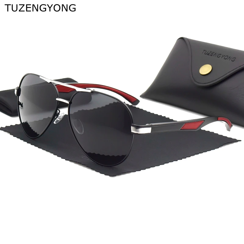 TUZENGYONG 2021 Naujo Derliaus Aliuminio Poliarizuoti Akiniai nuo saulės Classic Prekės ženklo Saulės akiniai Danga Objektyvas Vairavimo Akiniai Vyrų/Moterų