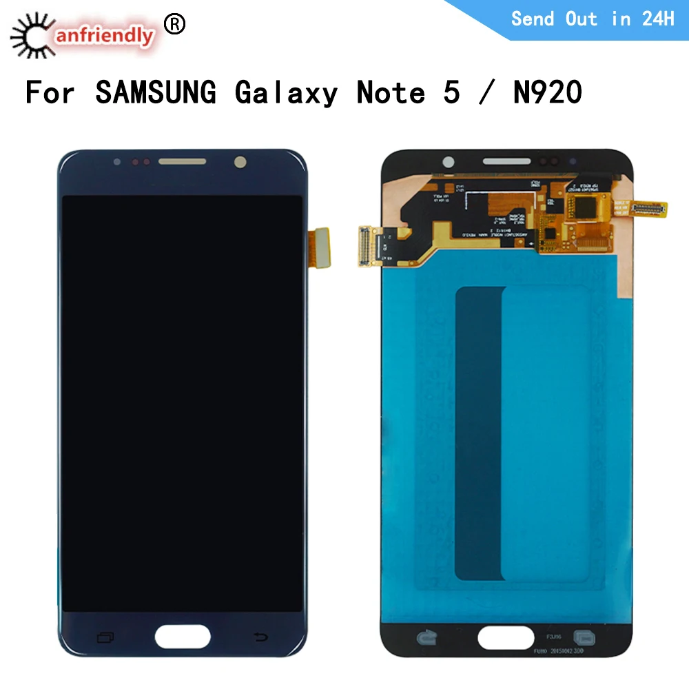 LCD SAMSUNG Galaxy 5 Pastaba Note5 N920A N9200 SM-N920 N920C LCD Ekranas Jutiklinis skydelis skaitmeninis keitiklis Asamblėja