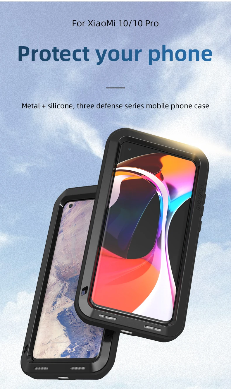 Originalus MEILĖS MEI Galingas Atveju Xiaomi Mi 10 5G Metalo Šarvai Šoko Purvo Įrodymas, Telefono Dėklai Xiaomi Mi10 Pro 6.67 colių 5G