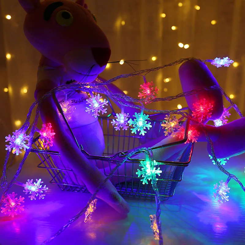 Snaigės Dekoratyvinis Led Apšvietimas String Kalėdų Papuošalai Namo elektros Lempučių Girliandą Pasakų Šviesos Gimtadienio, Vestuvių Dekoravimas