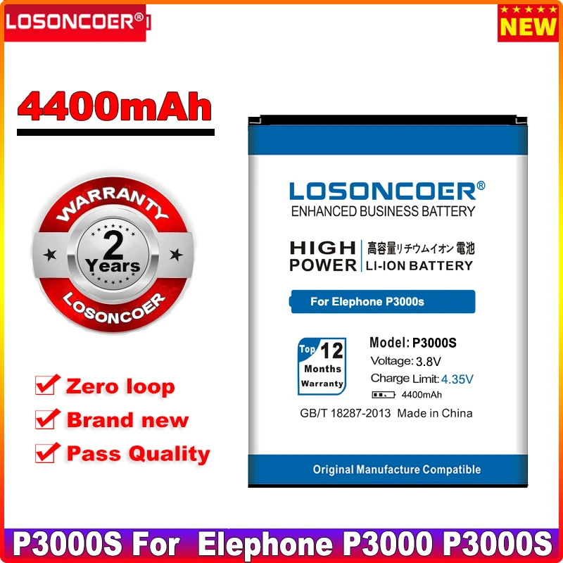 LOSONCOER 4400mAh Elephone P3000S Baterija Batterie Bateria AKKU PIL Elephone P3000 Baterija+Greitas Atvykti