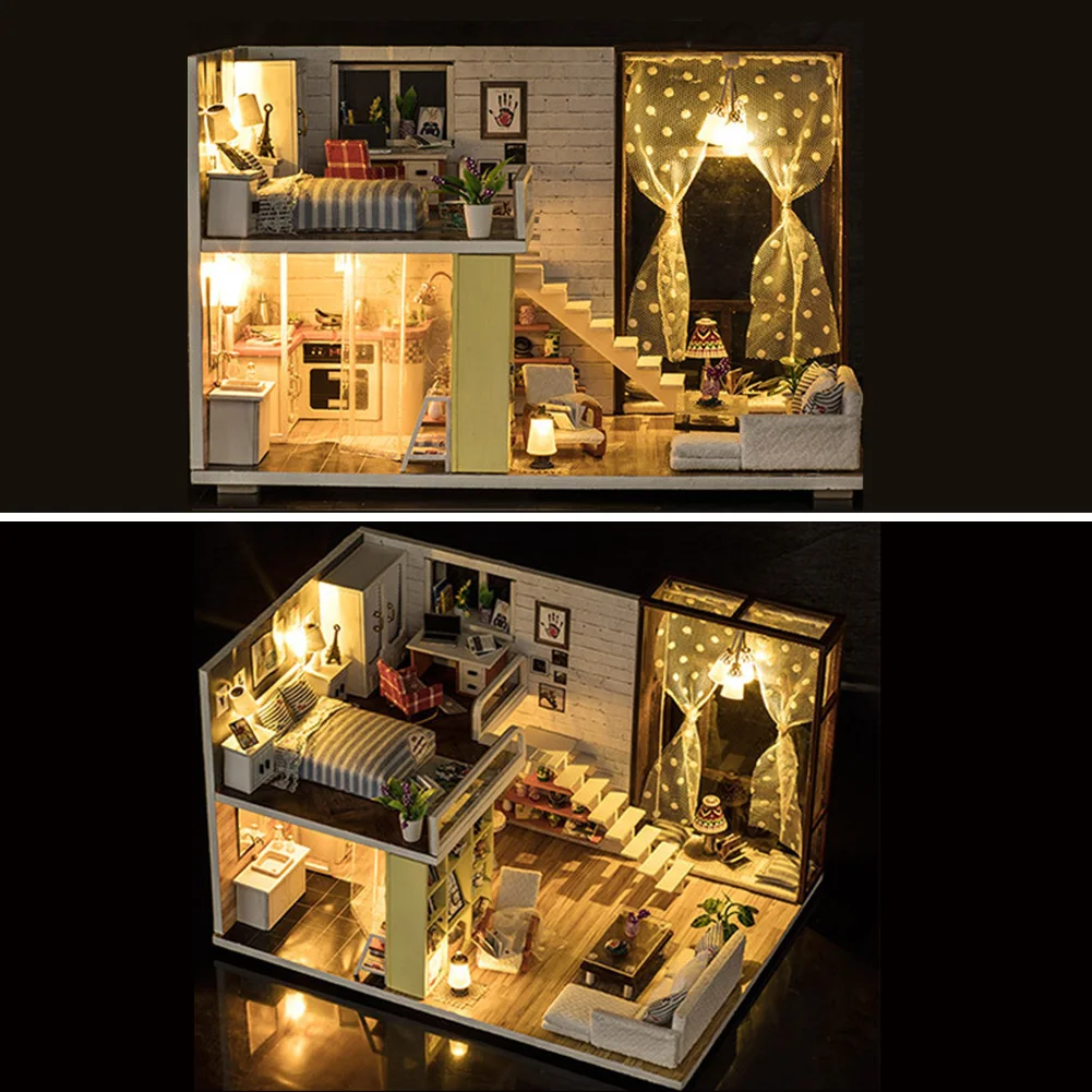 Lėlės Namas, Baldai, Žaislai, Modelis Miniatiūriniai 3D Mediniai Dovana Švietimo PASIDARYK pats Namas Lėlių Vaikas Mokymosi Studijų Žaislas Dovanos