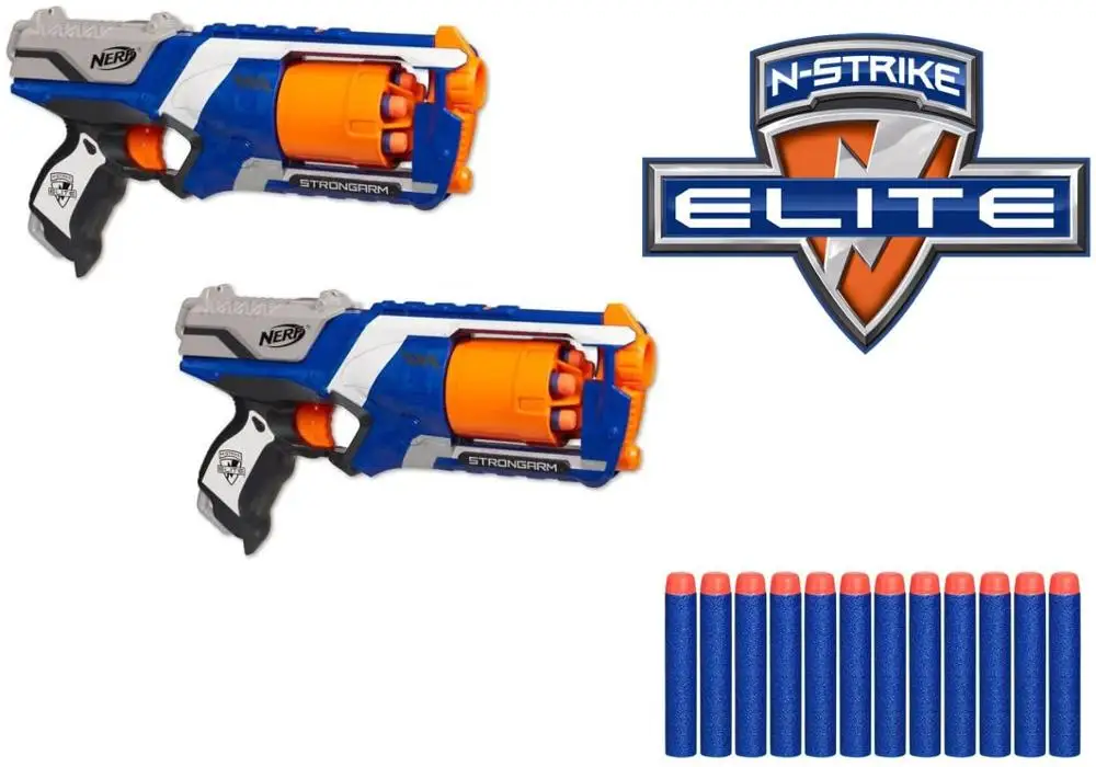 Nerf N-Strike Elito Disruptor, pakuotėje 2 pistoletai su pajėgumas 6 smiginį besisukančio būgno žaidimas vaikams