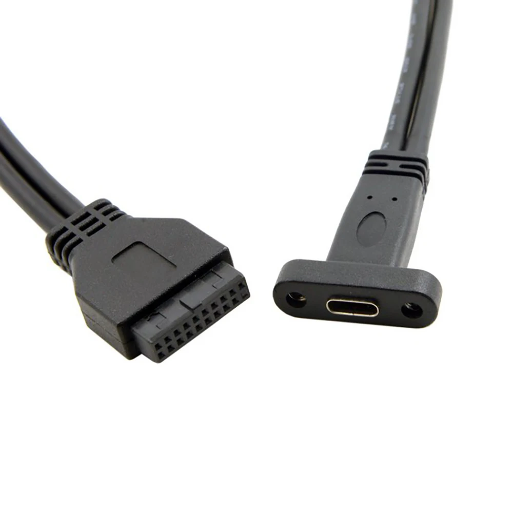 0,5 M Tipas C USB-C moterį, USB 3.0 20Pin pagrindinėje Plokštėje Panel Mount Kabelis Su Galinio PCI Nugaros Skydelio Plėtra Laikiklis 50CM