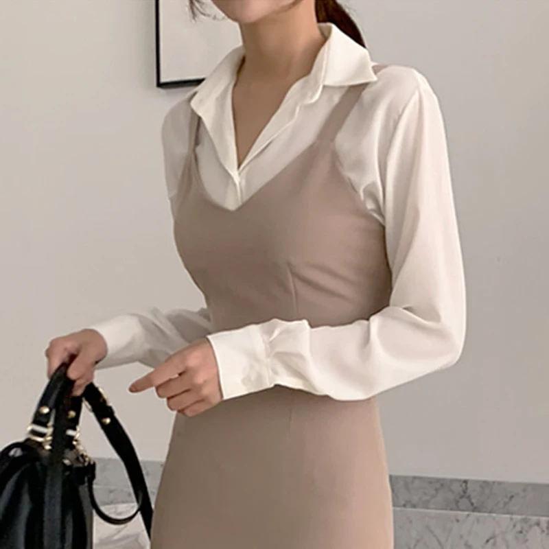2021 Naujų korėjos OLIS Stiliaus Marškiniai, Elegantiškas Mados Office Lady Šifono Palaidinės Moterims Atsitiktinis ilgomis Rankovėmis Viršūnes Cardigan Blusas 11698