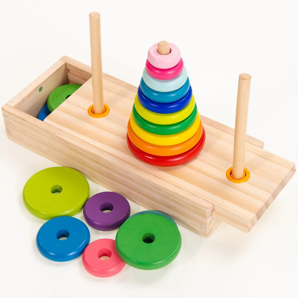 Vaikams mokomieji Krovimas Žaislai, Mediniai Ankstyvo Mokymosi Spalvos Klasikinės Geometrijos, Matematinės Dėlionės Žaislas Vaikams