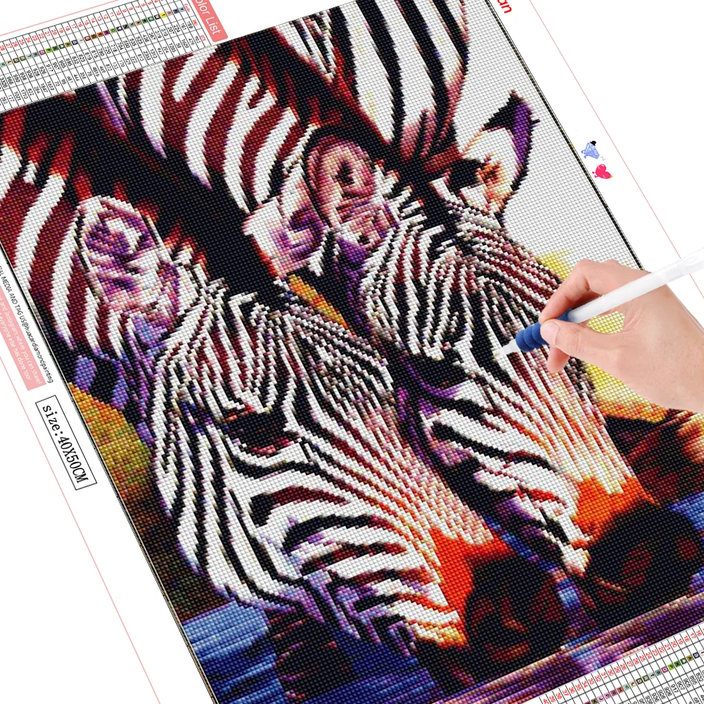HUACAN Naują Atvykimo Diamond Tapybos Zebra 5D Deimantų Meno Mozaikos Gyvūnų kvadratiniu Siuvinėjimo Namų Dekoro