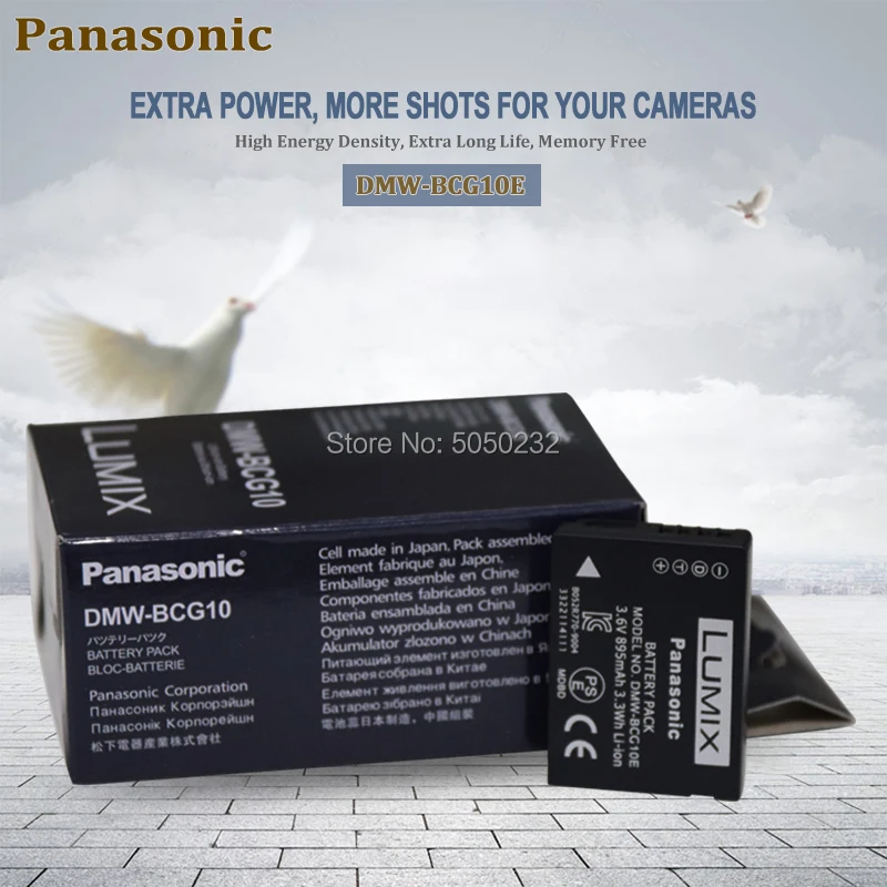 1pcs Panasonic 3,6 v 895mah NT-BCG10E NT-BCG10 BCG10PP BCG10 BCG10E Fotoaparato Baterijas + 1PC DE-A65 įkroviklis