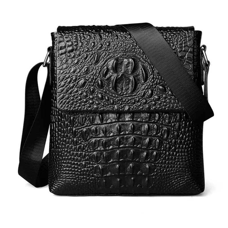 Vyrų krokodilo modelis portfelis vyrų karvės odos oda verslo maišelį vyrų aligatorius rankinė krepšys Karvės odos pečių maišą