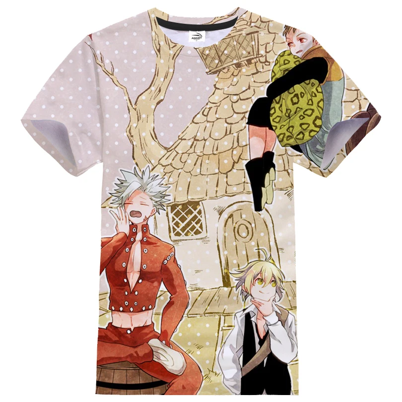 2020 Nauja, T-shirt Septynios Mirtinos Nuodėmės, 3D Atspausdintas Atsitiktinis Hip-Hop Marškinėlius Vyrai Moterys Nanatsu Nr. Taizai Streetwear Anime Marškinėliai, Topai