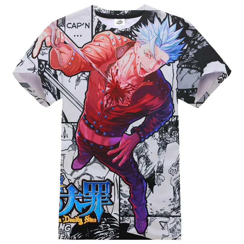 2020 Nauja, T-shirt Septynios Mirtinos Nuodėmės, 3D Atspausdintas Atsitiktinis Hip-Hop Marškinėlius Vyrai Moterys Nanatsu Nr. Taizai Streetwear Anime Marškinėliai, Topai