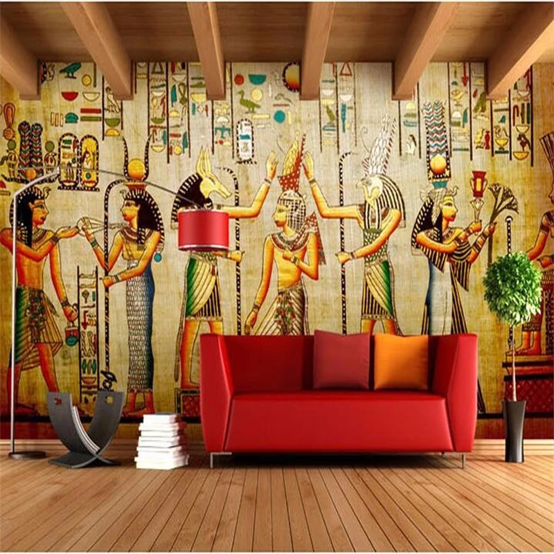 Beibehang Užsakymą foto tapetų Juostą KTV asmenybės šviesą Žmonės Faraonas, Egipto Piramidės 3D sienos freskos tapetai sienos 3d