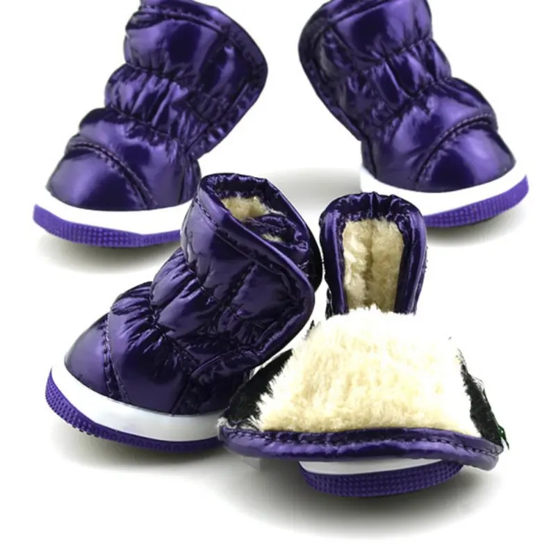 Nauja Madinga Žiemos Pynimas Minkštos PU Odos Pet Mažų Šunų Bateliai Sniego Batai Batai šunelis batai šunų žiemos batai XS-XL