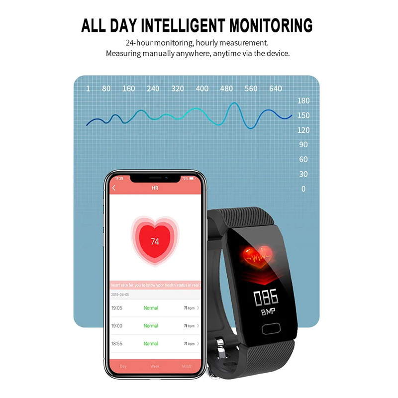 Smart Apyrankę Fitness Tracker Stebėti Q1 Smart Juosta Kraujo Spaudimą, Širdies Ritmą Smartband Vandeniui Vyrai Moterys