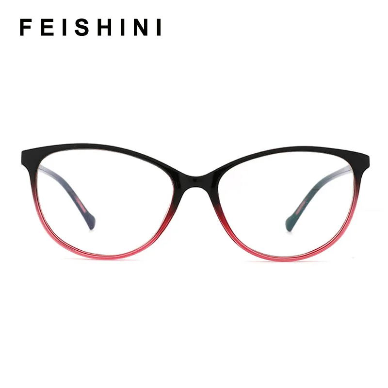 Feishini 2020 Mada Moterims, Cat Eye Akiniai Rėmeliai Spausdinti Akinių Rėmelis Optinė Ponios Retro Akiniai Skaidrūs Netikras