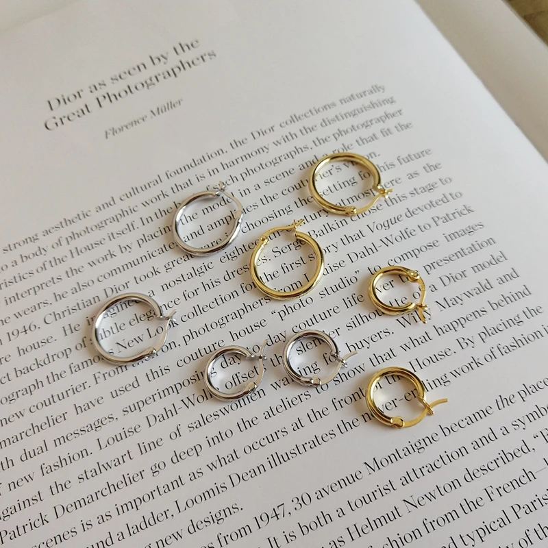 LouLeur 925 sterlingas sidabro geometrinis ažūrinės figūrinių blizgus, apvalus ratas Hoopas auskarai, paprasto dizaino auskarai moterims žavesio papuošalai