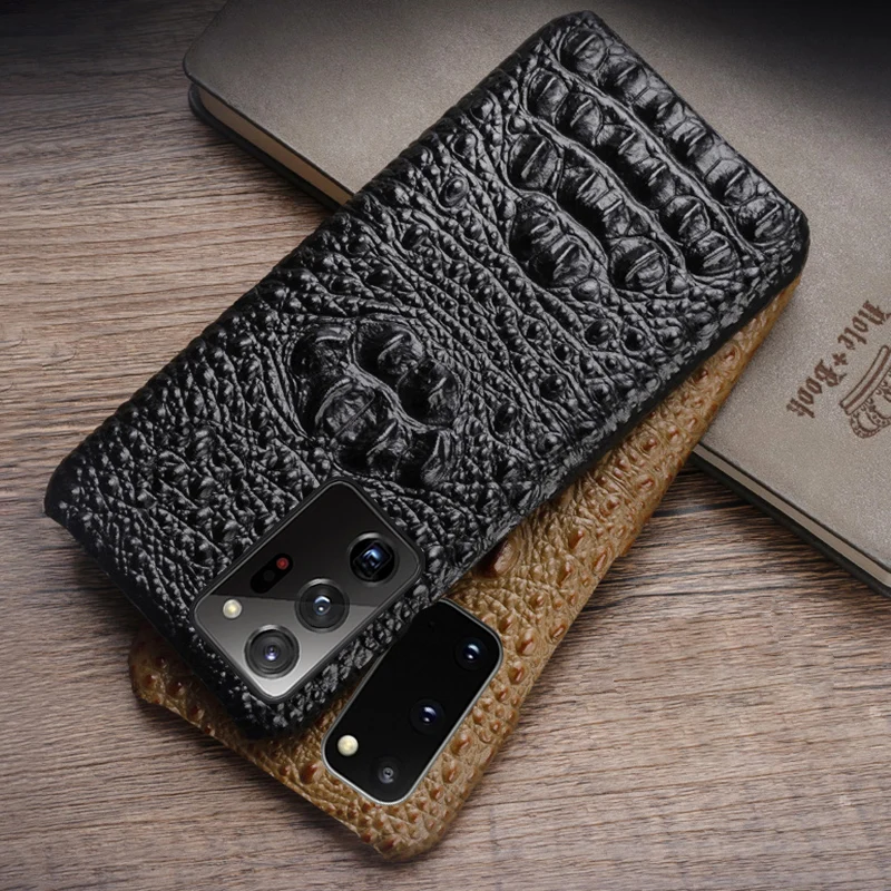 Originali Odinis Telefono dėklas, Skirtas Samsung Galaxy Note 20 10 S10 S10e S20 Ultra Atveju karvės odos Krokodilo Galva S8 S9 plus Dangtis