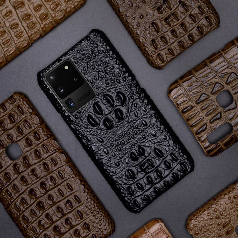 Originali Odinis Telefono dėklas, Skirtas Samsung Galaxy Note 20 10 S10 S10e S20 Ultra Atveju karvės odos Krokodilo Galva S8 S9 plus Dangtis
