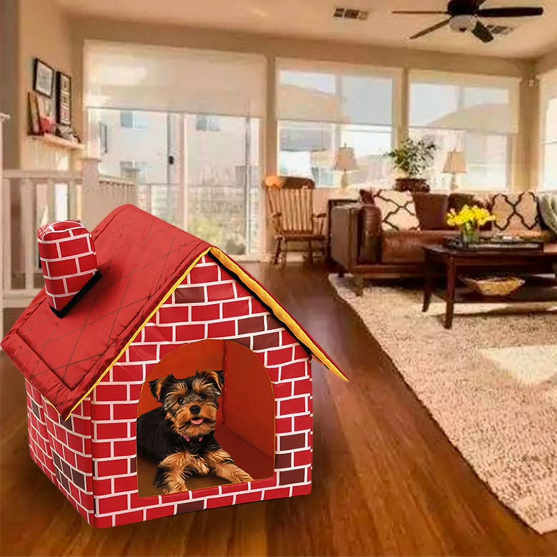 Raudonų Plytų Šuo Namas Veislynas Lizdą Nešiojamų Pet Šuo, Katė Lova Namas, Mažos Ir Vidutinės Šunys Patalpų Pet Lova Produktas