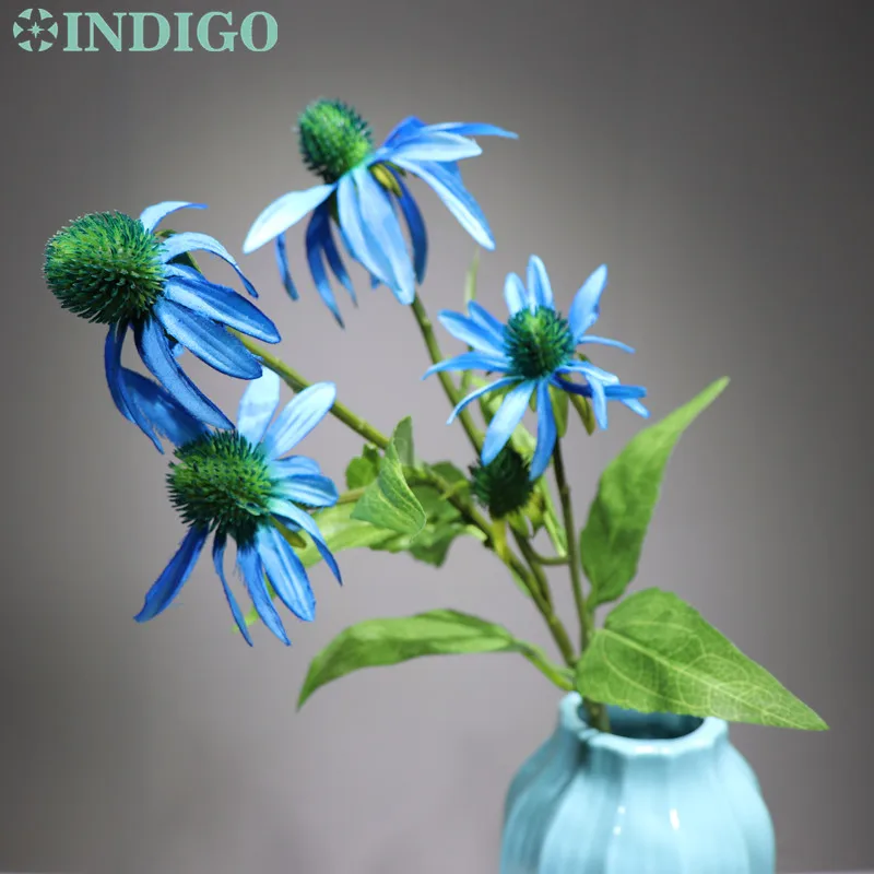 INDIGO Blue Daisy Purškimo Gėlių Namuose Decoratitn Elegantiškas Vestuvių Gėlės, Dirbtinių Gėlių Gėlių Atveju Šalis, Gėlių Ekrano