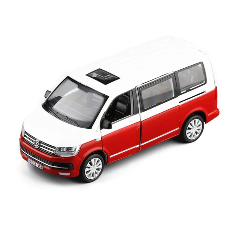 Zhenwei 1:32 Lydinio Žaislas Automobilis Diecast Lydinio Autobusų Volkswagen Multivan T6 Van Modelio Garso, Šviesos, Traukti Atgal, MPV Berniukų Žaislai Vaikams