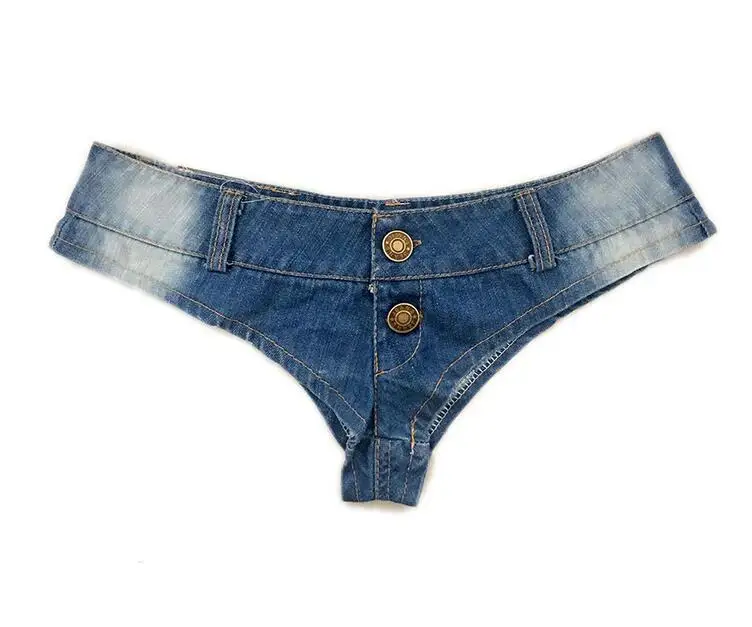 Mėlyna ašigalio šokių Seksualus moteriški Šortai feminino Džinsai, džinsinis audinys Micro Mini Ultra Low Rise Juosmens Clubwear džinsai cortos mujer L01