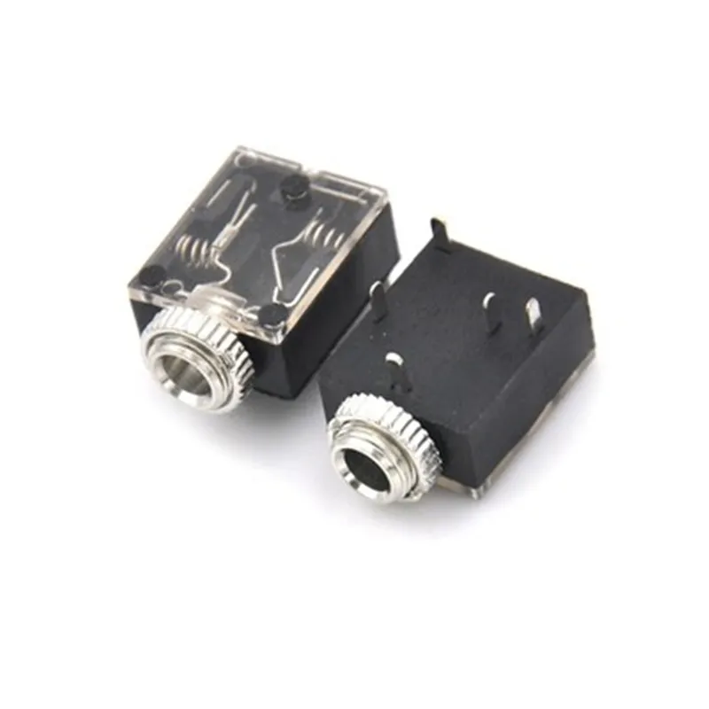 100vnt 5 Pin 3,5 mm Stereo Audio jungtis Socket PCB Panel Mount Ausinių Su Veržle PJ-324M
