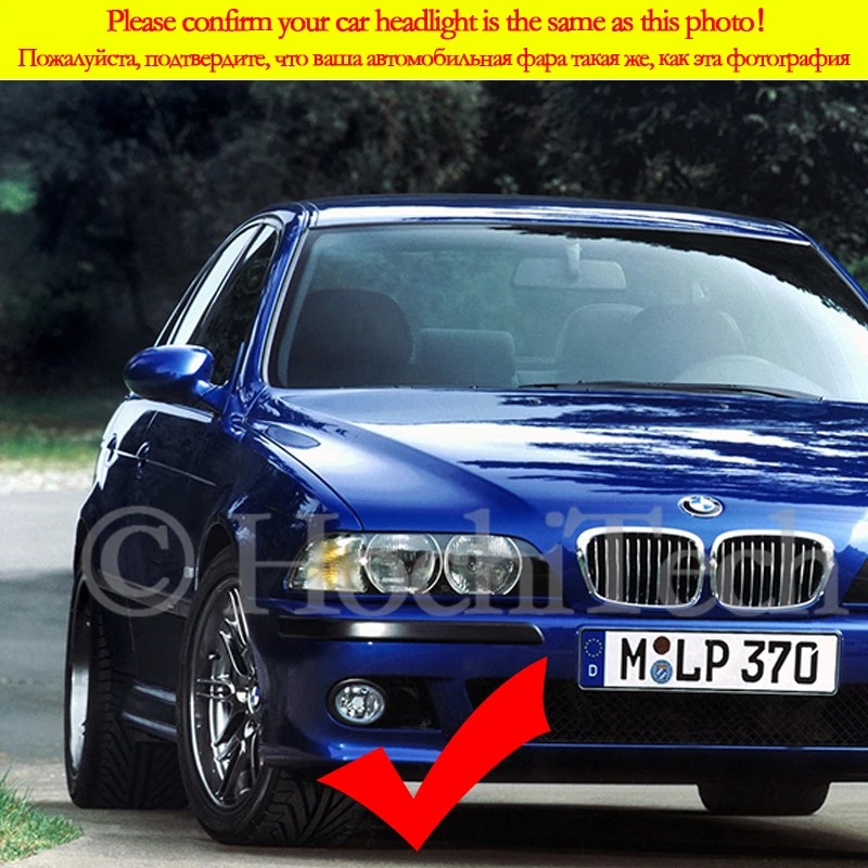 BMW 5 SERIJA E39 525i 528i 530i 540i 19'-20daytime veikia šviesos DRL Angel Eyes LED RGB Multi-color priekinis žibintas Halo Žiedas rinkinys
