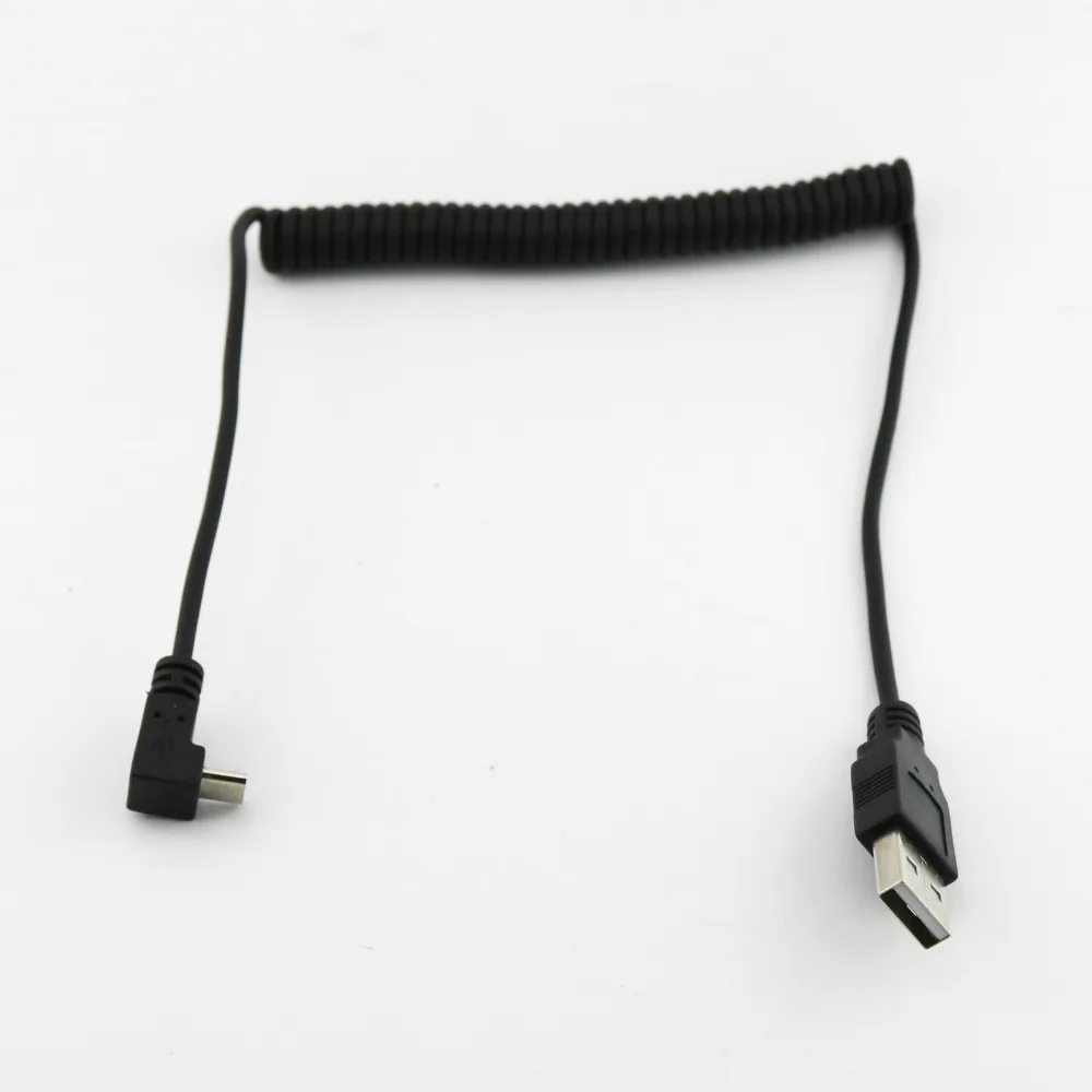 5x USB 2.0 A Male Micro USB 5Pin Male Kištuko Adapterį Spirale Susukti Kabelis Laido 5FT/1,5 M, Kairė/dešinė/AUKŠTYN/Žemyn Kampas