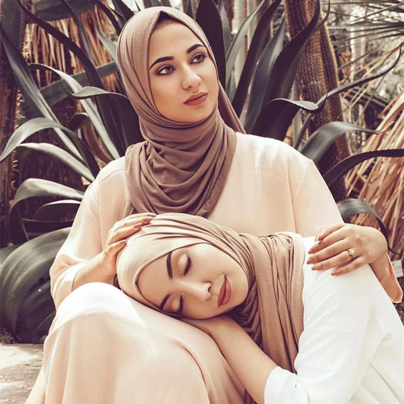 Spalvotų Minkštos Medvilnės Musulmonų Skarelė Momentinių Hijab Jersey Šalikas femme musulman hijabs Islamo skaros ir apsiaustas skarų