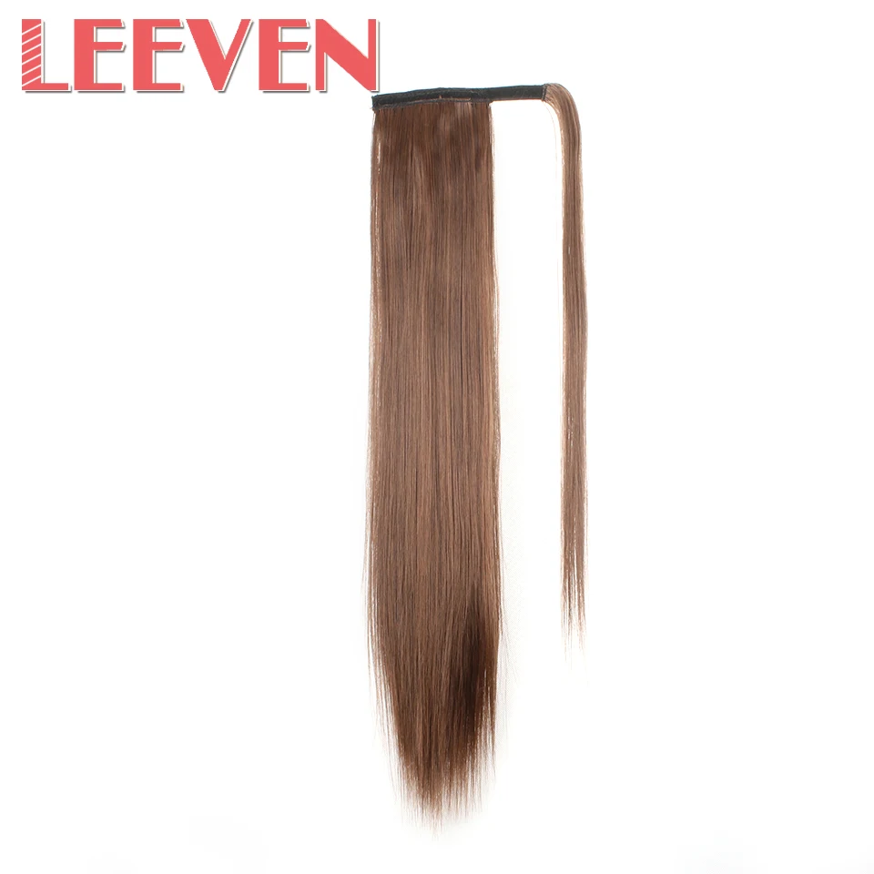 Leeven 24inch plaukai surišti į uodegą netikrą plaukų priauginimas false ponis uodegos plaukų hairpieces įrašą tiesiai moterys, Aukšto Pluošto Temperatūra