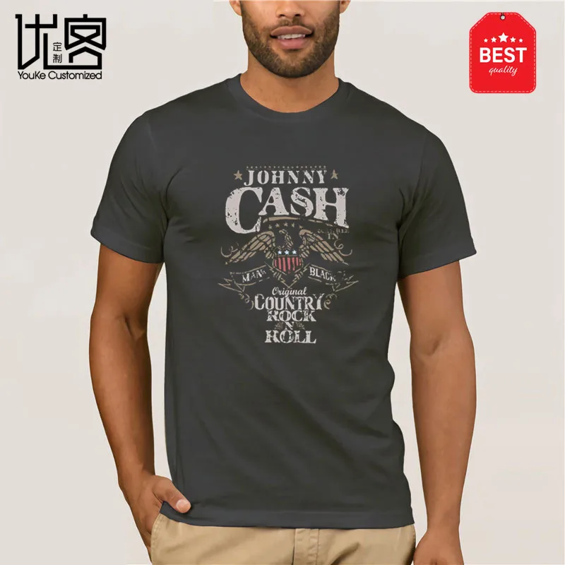 Oficialiai Licencijuotos Johnny Cash Šalies Rock N Roll T-Shirt Aukštos Kokybės Individualizuotos Atspausdinta Viršūnes Hipster Tees Marškinėliai