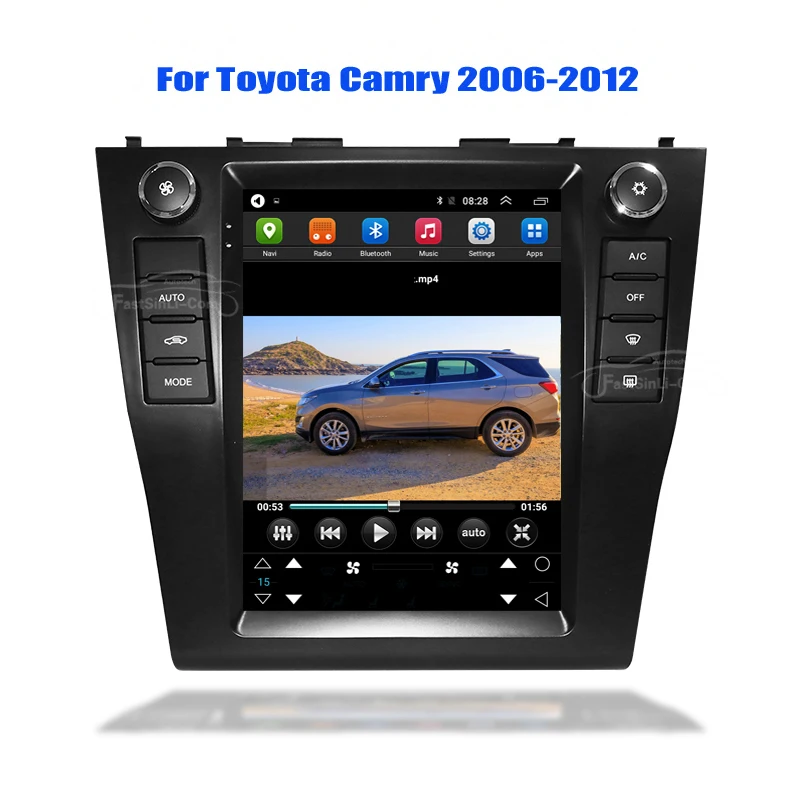 Juoda Android automobilio Multimedijos Grotuvas radijas Toyota Camry 2006-2012 2in GPS Navigacijos Tesla stilius