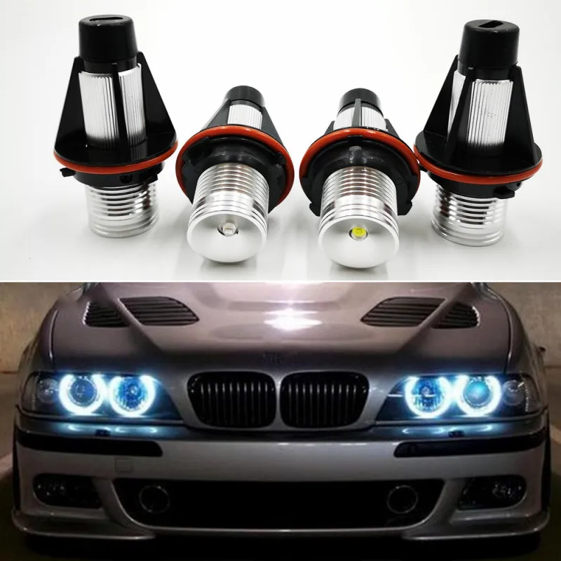 2pcsCar LED Lempučių BMW E39 E53 E60 E61 E63 E64 E65 E66 E87 525i 530i Xi 545i M5 Klaidų LED Angel Eyes Marker Lemputės Lemputės