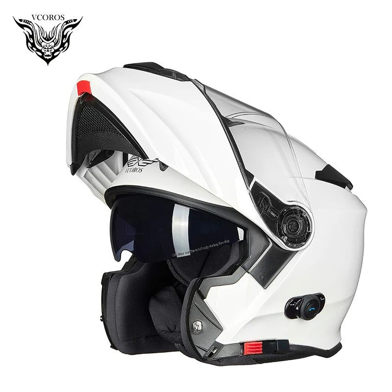 Vcoros Modulinės BlueTooth Apversti Aukštyn Motocycle Šalmas Su Kvėpuojantis Pamušalas Automatiškai Sistema capacete de motocicleta