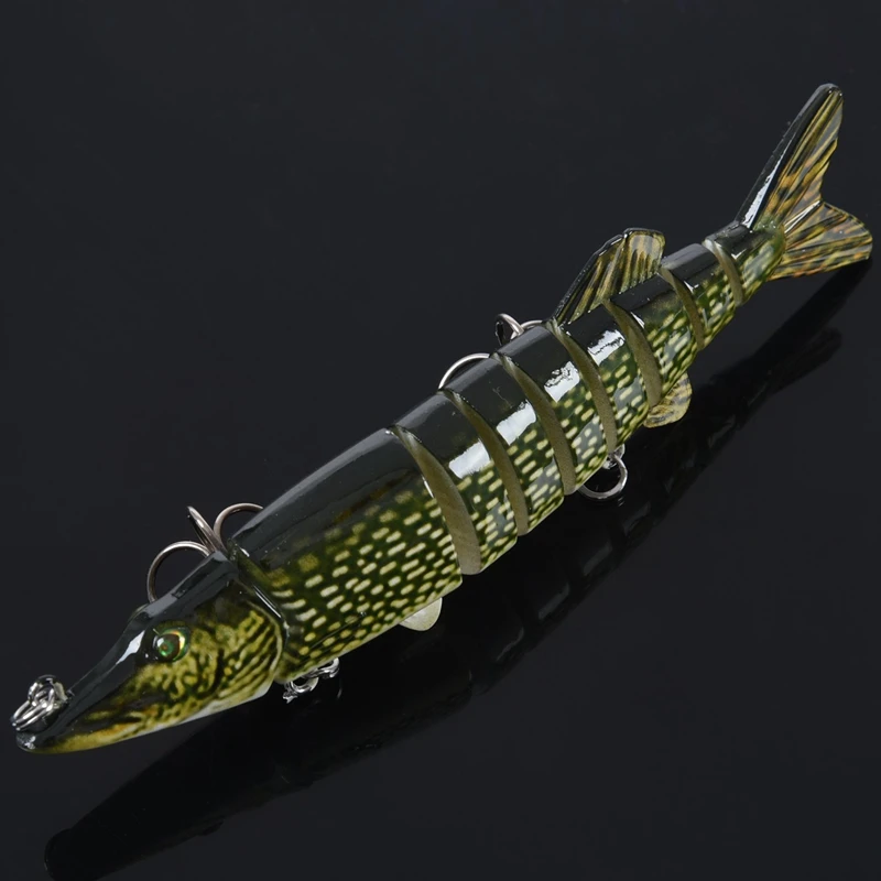 Karšto AD-5 colių/ 12, 5cm 20g gyvas realistiškas žvejybos masalas multi sujungtas 8-segmentą Lydeka Muskie Swimbait Crankbait sunku žuvys