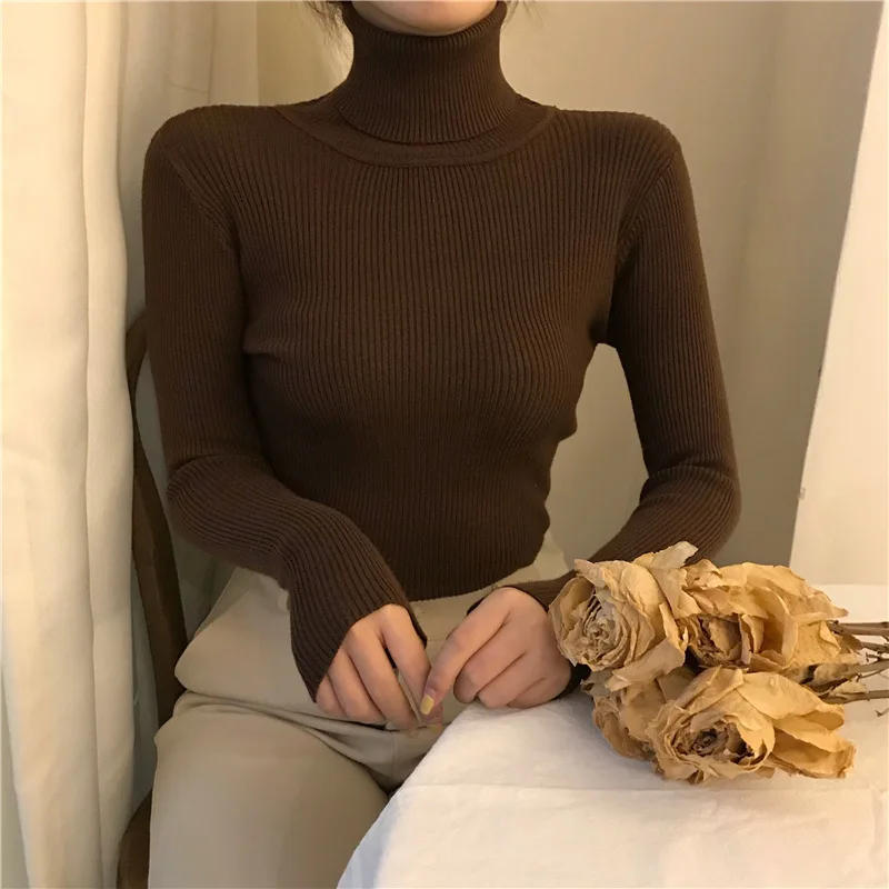 Moteriški Megztiniai 2020 M. Žiemos Viršūnes Golfo Džemperis Moterims Plonas Megztinis Megztinis Megztas Megztinis Traukti Femme Hiver Truien Dames